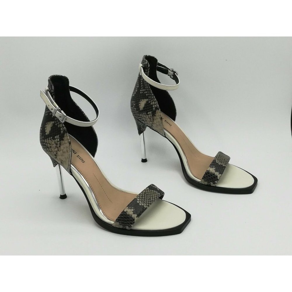 Gianni Bini Open Toe Ankle Strap Snakeskin Heels